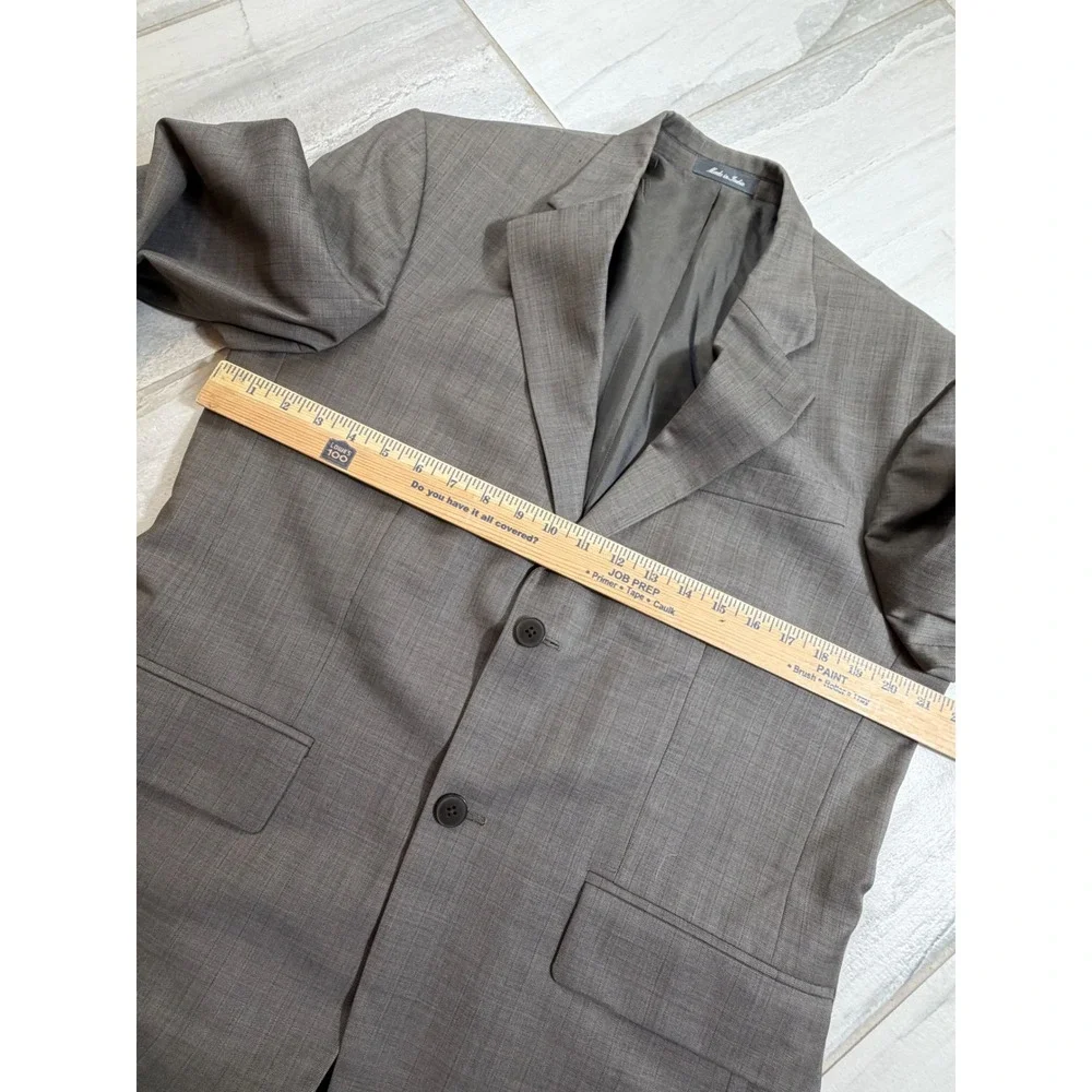 Oscar de la Renta Mens Blazer Sport Coat Taupe Grey 2 Button Suit Jacket 42R